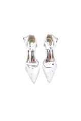 Womens Wedding Shoes Pointed Toe Ankle Strap Stiletto Heels With Lace