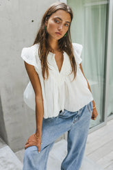 Leia Blouse in Cream FINAL SALE