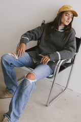 Ashley Knit Sweater in Charcoal FINAL SALE