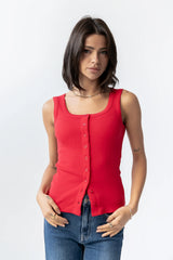 Apollo Knit Tank Top in Red