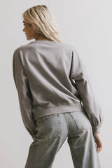 Sutton Exposed Seam Crewneck in Grey FINAL SALE