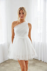 Azalea One Shoulder Tulle Babydoll Mini Dress
