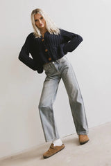 Luca Chunky Knit Sweater in Navy FINAL SALE
