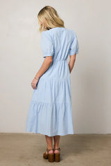 Finey Button Front Maxi Dress in Blue FINAL SALE