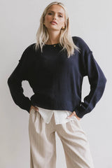 Marcel Knit Sweater in Navy FINAL SALE