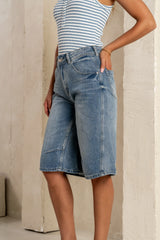 Alden Bermuda Shorts in Medium Wash FINAL SALE