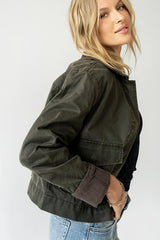 Krue Contrast Jacket in Olive FINAL SALE