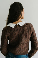 Hayley Collared Sweater in Brown FINAL SALE