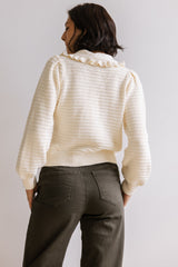 Maureen Collared Cardigan in Oatmeal FINAL SALE