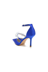 Flower Pearl Strap Pointed Toe High Heels