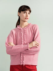 Cashmere Wilder Ruffle Cardigan
