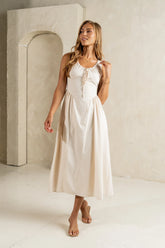 Barrett Midi Dress in Natural FINAL SALE