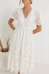 Rowan Lace Dress in White FINAL SALE