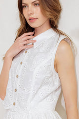 JOVIE WHITE EYELET MINI DRESS
