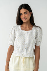 Tracie Floral Blouse in White
