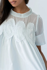 Estelle Mesh Top in Light Blue