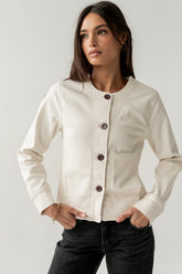 Cozette Barrel Jacket in Off White