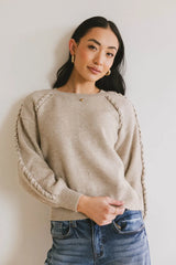 Leony Braided Sweater in Oatmeal FINAL SALE