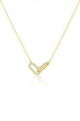 Double Oval Knot Pendant Diamond Necklace