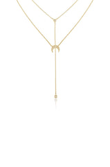 Dainty Layered Crescent Moon Necklace Set