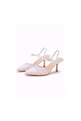 Womens Leatherette With Ankle Strap Closed Toe Stiletto Heel Wedding Shoes