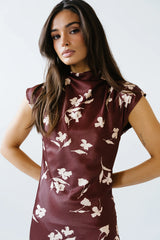 Carson Floral Maxi Dress in Red Brown FINAL SALE
