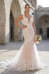Mermaid Off the Shoulder Lace Wedding Dresses with Train