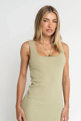 Melissa Textured Maxi Dress in Green