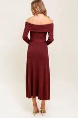 RUSTIC RETREAT OFF THE SHOULDER SWEATER DRESS