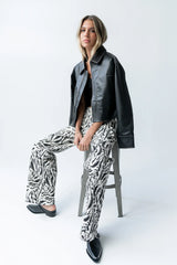 Moss Abstract Wide Leg Jeans