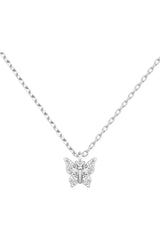 Butterfly Pendant Zircon Necklace