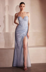 Mylie Gown Glitter Dusted Long Bustier Dress