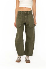 Scottie Barrel Jeans in Olive FINAL SALE