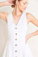 ELEGANTLY YOURS WHITE MIDI DRESS
