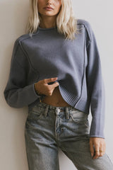 Leander Knit Sweater in Dark Blue FINAL SALE