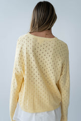 Margot Pointelle Sweater in Butter Yellow FINAL SALE