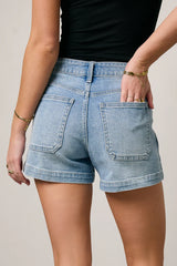 Maggie Utility Shorts in Light Wash FINAL SALE