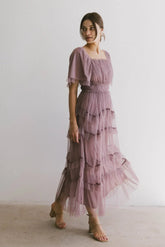 Eugena Ruffled Maxi Dress in Lavender FINAL SALE