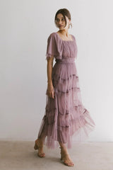 Eugena Ruffled Maxi Dress in Lavender FINAL SALE