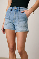 Maggie Utility Shorts in Light Wash FINAL SALE