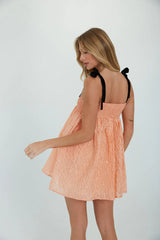 Madi Textured Satin Tie Strap Babydoll Dress