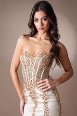 Blakely Gown Strapless Embellished Corset Tulle Dress