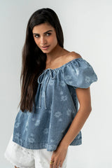Brinklee Floral Denim Top