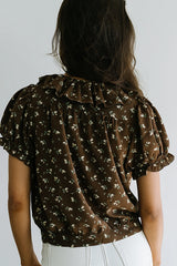 Bennie Collared Blouse in Brown
