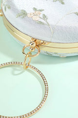 White Embroidery Handbag