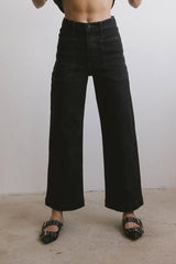 Leila Wide Leg Jeans in Black