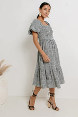 Laney Gingham Dress in Black