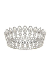 Baroque Silver Sparkly Crystal Crown