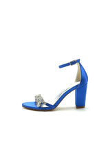 Open Toe With Rhinestone Chunky Heels