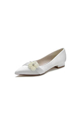 Pearl Flower Cocktail Pointed Toe Flats